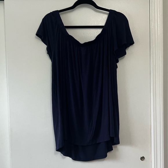 Torrid Elastic Sleeve Navy Top - Picture 3 of 6